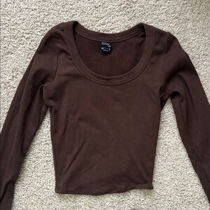 Pacsun Fitted Brown Long Sleeve Women's Top